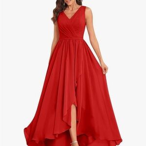 Elegant High-Low Red Dress for Women